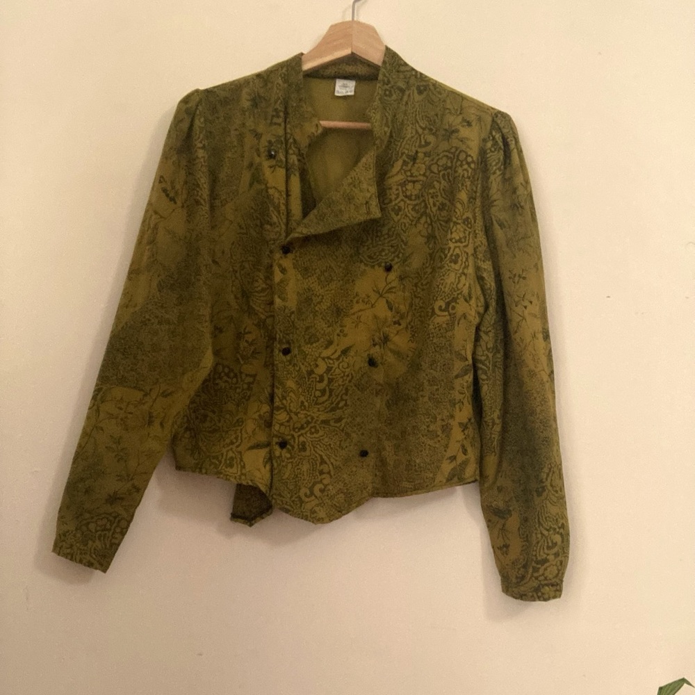 Vintage 80s Dusky Gold Double Breasted Jacket - Thrifted in Amsterdam, Holland